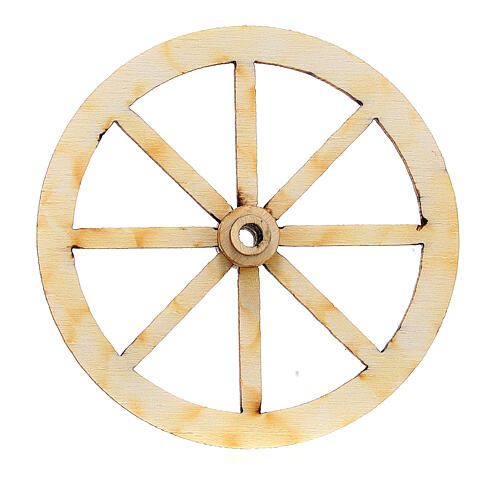 Rad aus Holz für Krippe 6cm 3