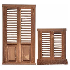 Tür- und Fensterflüger für Krippe aus Holz