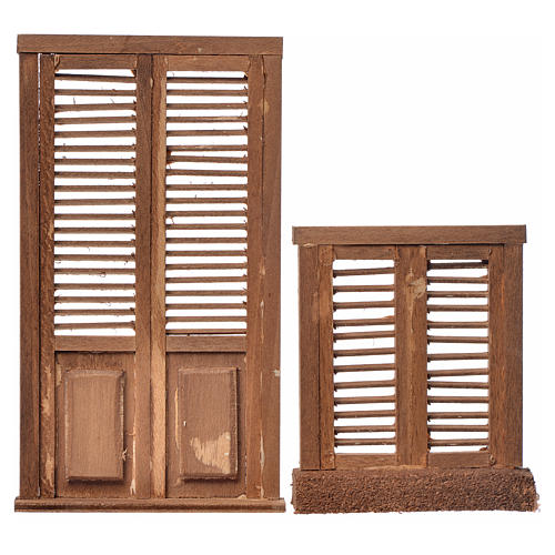 Tür- und Fensterflüger für Krippe aus Holz 1
