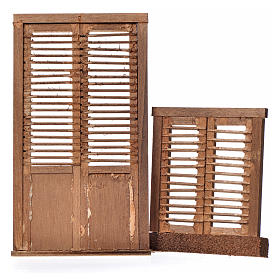 Marcos belén 2 piezas madera tipo persiana 13,5x7,5 y 8x7 cm