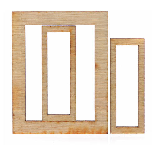 Fensterflügel aus Holz 4,5x3,5cm 2