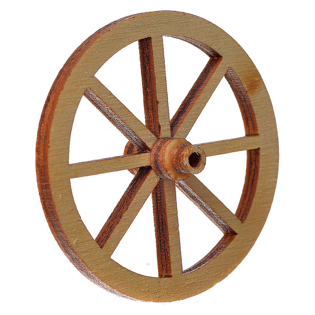 Roue De Charrette En Bois Pour Crèche De Noël - Diamètre 4 Cm - Accessoire Miniature Décoration Santons