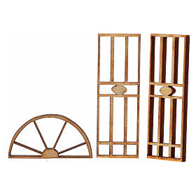 Nativity accessory, wooden gate, 3 pieces, 7x3.5cm