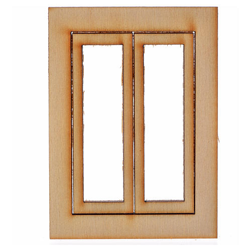 Okno drewno szopka 7.5x5 cm 1