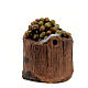 Cuve en bois avec olives pour crèche h 3,5cm s2