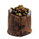 Nativity accessory, wooden tub with olives, H3.5cm s1