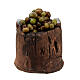 Nativity accessory, wooden tub with olives, H3.5cm s3