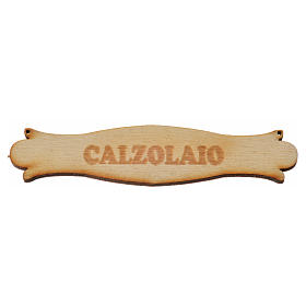 Nativity accessory, wooden sign, "Calzolaio", 8.5cm