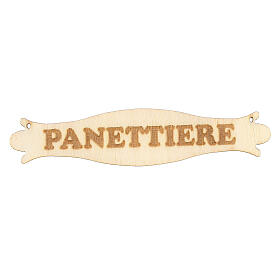 Nativity accessory, wooden sign, "Panettiere", 8.5cm