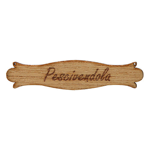 Nativity accessory, wooden sign, "Pescheria", 8.5cm 1