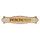 Nativity accessory, wooden sign, "Pescheria", 8.5cm s2