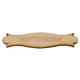Schild Obsthändlerin für Krippe aus Holz 8,5 cm