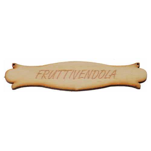 Schild Obsthändlerin für Krippe aus Holz 8,5 cm 1