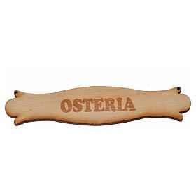 Nativity accessory, wooden sign, "Osteria", 8.5cm