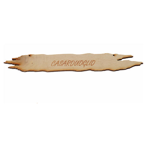 Schild Casarduoglio für Krippe Holz 14 cm 1