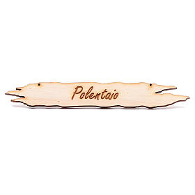 Placa presépio vendedor de polenta 14 cm madeira