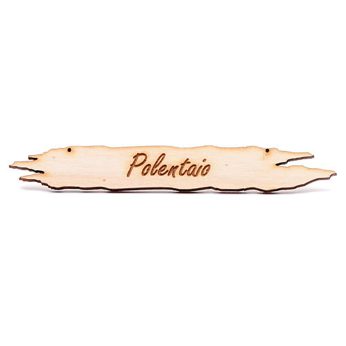 Nativity accessory, sign saing "Polentaio" 14cm in wood 1