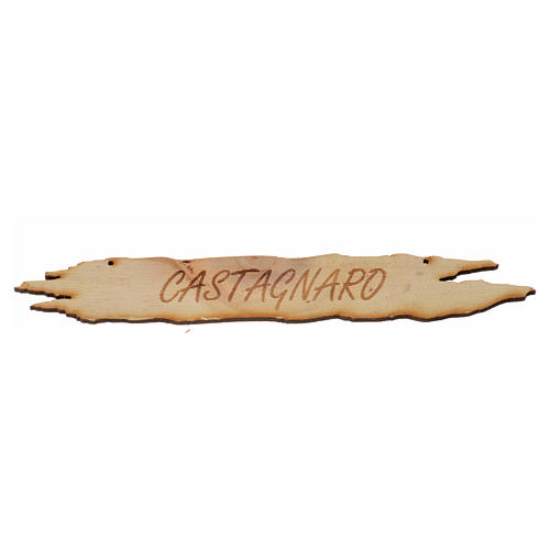 Letrero "Castañas" 14 cm. en madera 1