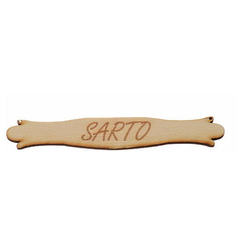 Nativity accessory, sign saing "Sarto" 14cm in wood 1