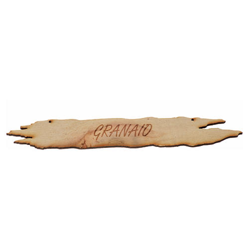 Nativity accessory, sign saing "Granaio" 14cm in wood 1