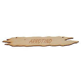 Nativity accessory, sign saing "Arrotino" 14cm in wood