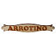 Nativity accessory, sign saing "Arrotino" 14cm in wood s2