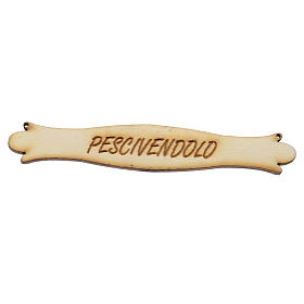 Insegna presepe Pescivendolo 14 cm in legno