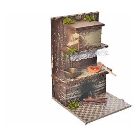 Piece i ognie szopki: Kuchnia z 1 led czerwony drżący cm 9x9.5x15