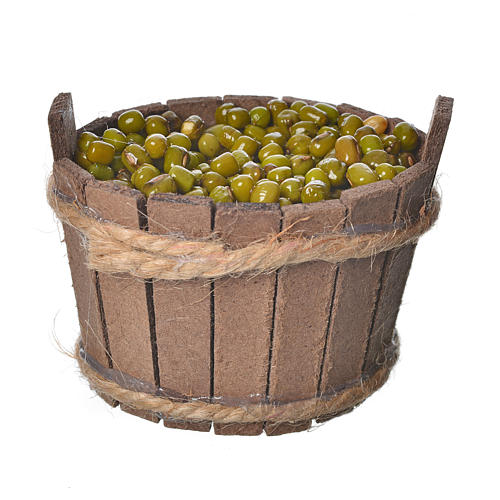 Tub, made of wood with olives 1