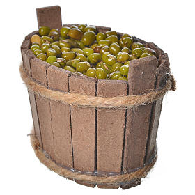 Baquet d'olives en miniature pour crèche