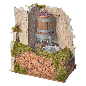 Pressoir avec pompe miniatures crèche 15x10x15 cm