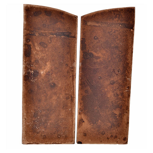 Mini porte double battant en plâtre couleur bois crèche 2