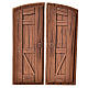 Mini porte double battant en plâtre couleur bois crèche s1