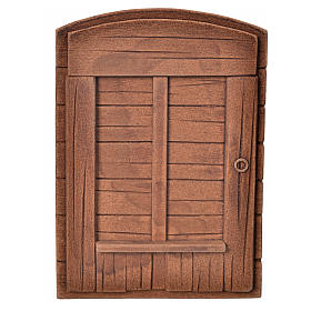 Door in plaster, wood colour for do-it-yourself nativities