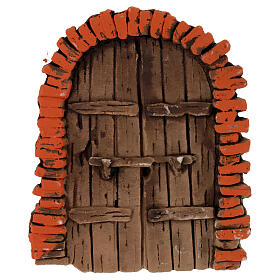 Door in plaster, wood colour for do-it-yourself nativities