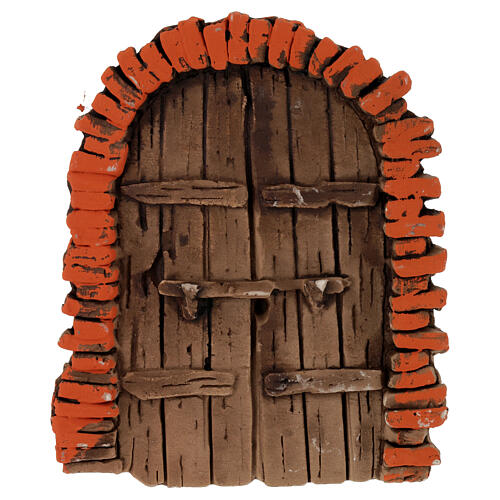 Door in plaster, wood colour for do-it-yourself nativities 1