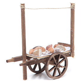 Nativity accessory, bread and cheese cart 11x11x4.5cm, sorted