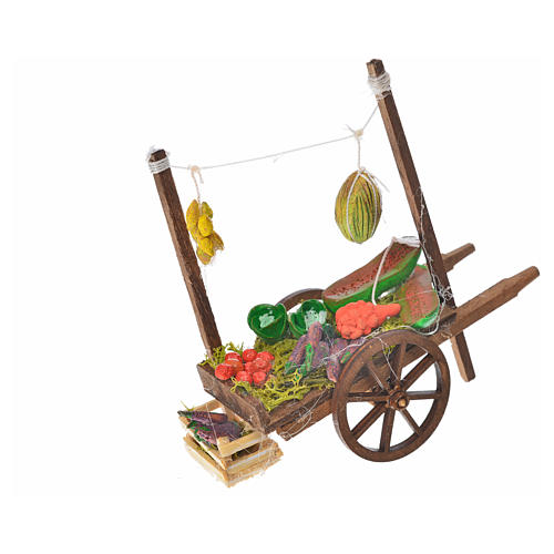 Neapolitan Nativity accessory, fruit and vegetable cart, terraco 1