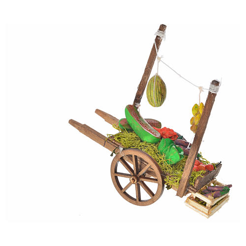 Neapolitan Nativity accessory, fruit and vegetable cart, terraco 2