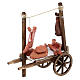 Neapolitan Nativity accessory, cart with meat and sausages 11x11 s3