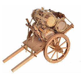 Neapolitan Nativity accessory, cart with casks 8x12x7.5cm