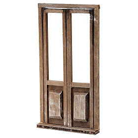 Puerta con marco de madera para belén 13,5x5,5