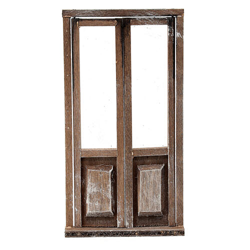 Puerta con marco de madera para belén 10x5cm 1