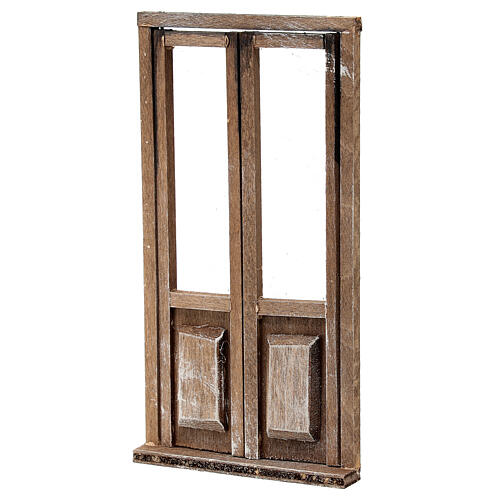 Puerta con marco de madera para belén 10x5cm 2