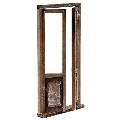 Porta con infisso in legno per presepe 13,5x5,5 4