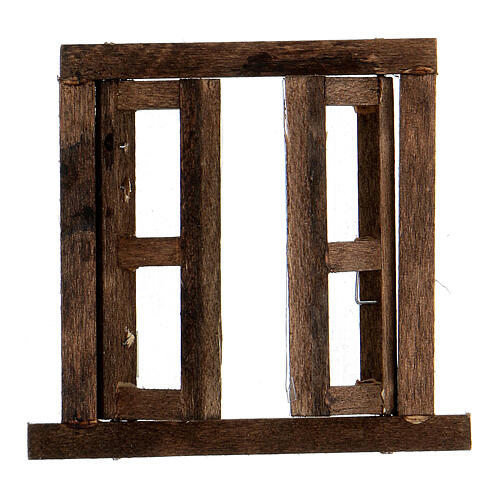 Nativity accessory, window, 2 doors with frame 6.5x6.5cm 2