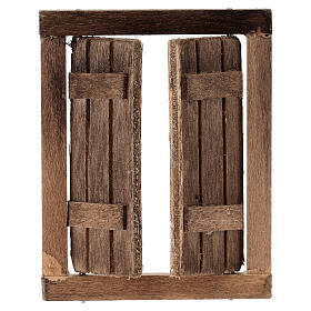 Nativity setting, window with double doors and frame, 5.5x4.5cm