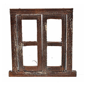 Nativity accessory, window with 2 doors and frame 8x6.5cm