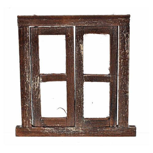 Nativity accessory, window with 2 doors and frame 8x6.5cm 1