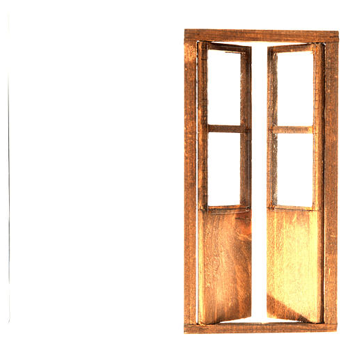 Porta de portada dupla madeira presépio 17x8 cm 3